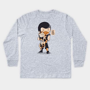 Get Over Here - Cute Cat Geek Game Gift Kids Long Sleeve T-Shirt